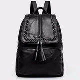 Waterproof Leather Backpack School Bag for Women Travel Shoulder Bag