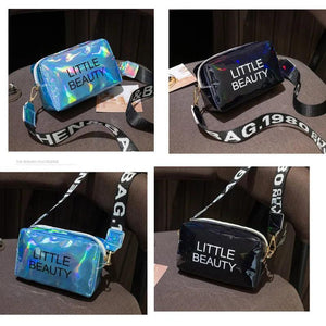 Women Laser Crossbody Bag Messenger Shoulder Bag PVC Jelly Small Tote