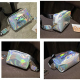 Women Laser Crossbody Bag Messenger Shoulder Bag PVC Jelly Small Tote
