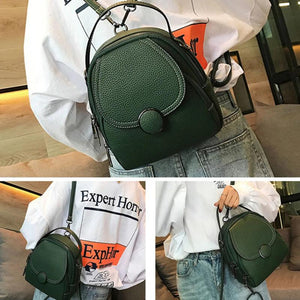 Small Leather Shoulder Bag Mini Backpack for Women Girls