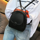 Small Leather Shoulder Bag Mini Backpack for Women Girls