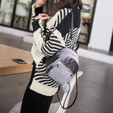 Velvet Mini Backpack with Pompom Zipper