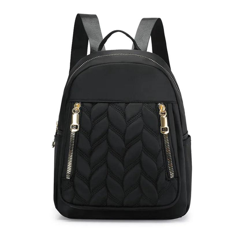 Women Backpack Urban Casual Backpack Travel Solid Nylon Bag Waterproof