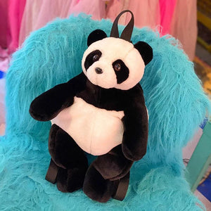 Women Plush Panda Backpack Student School Bag Girl Doll Backpack