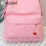Heart Women Backpack Teenager Girl Travel Shoulder Bag School Rucksack Embroider