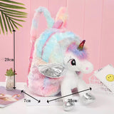 Cartoon Unicorn Doll Plush School Backpack for Girls