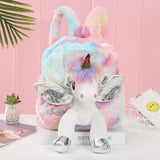 Cartoon Unicorn Doll Plush School Backpack for Girls