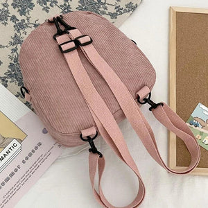 Women Corduroy Backpack Purse Convertible Casual Daypack Travel