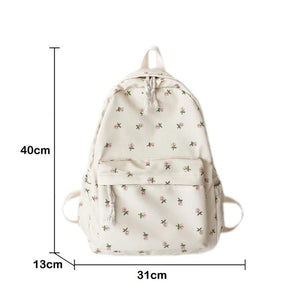 Floral Style Backpack Women Waterproof Nylon School Bags For Teen Girl