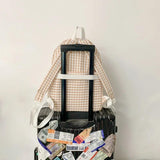 England Style Plaid Backpacks for Women Fresh School Bags Teenage Girls