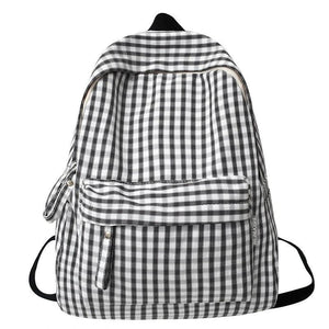 England Style Plaid Backpacks for Women Fresh School Bags Teenage Girls
