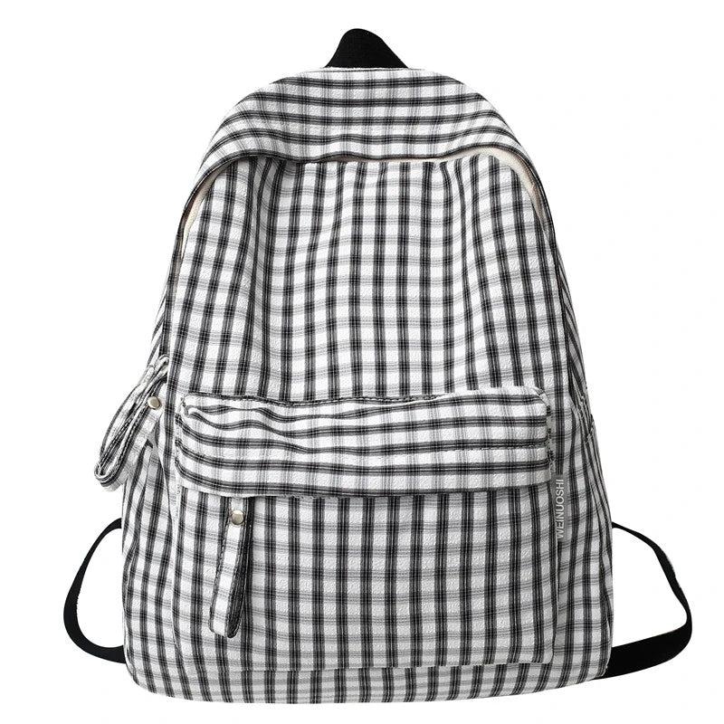 England Style Plaid Backpacks for Women Fresh School Bags Teenage Girls