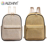 Summer Straw Backpack Beach Woven School Bag