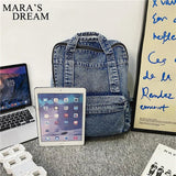Mara's Dream Denim Women Backpack Retro Travel Bagpack Large Capacity