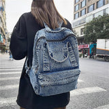 Mara's Dream Denim Women Backpack Retro Travel Bagpack Large Capacity