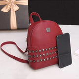 Small Backpack Women's Shoulder Bags PU Leather Bag School Bags