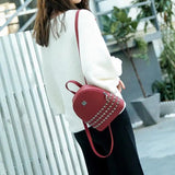 Small Backpack Women's Shoulder Bags PU Leather Bag School Bags