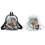 Transparent Backpack Waterproof Letter Love PVC Women Students Schoolbag