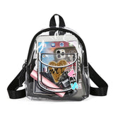 Transparent Backpack Waterproof Letter Love PVC Women Students Schoolbag