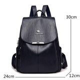 Summer Women Backpack High Soft Leather Large Capacity Travel