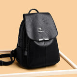 Summer Women Backpack High Soft Leather Large Capacity Travel