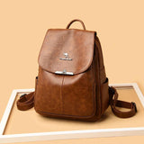 Summer Women Backpack High Soft Leather Large Capacity Travel