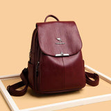 Summer Women Backpack High Soft Leather Large Capacity Travel