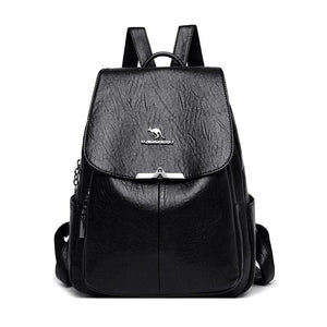 Summer Women Backpack High Soft Leather Large Capacity Travel