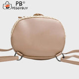 Straw Weave Bucket Backpack Summer Beach Female Daypack