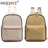 Summer Straw Backpack Beach Woven Female School Book Bag Daily Daypack