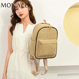 Summer Straw Backpack Beach Woven Female School Book Bag Daily Daypack