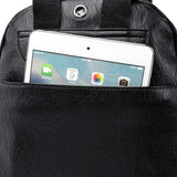 Solid Women PU Leather Backpack Bag Shoulder Travel Y26