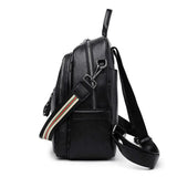 Solid Women PU Leather Backpack Bag Shoulder Travel Y26
