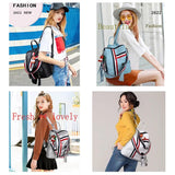 Women's Leather tassel Backpack Ribbon School Bags