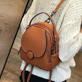 Women Leather Backpack Mini Soft Touch Small Backpack