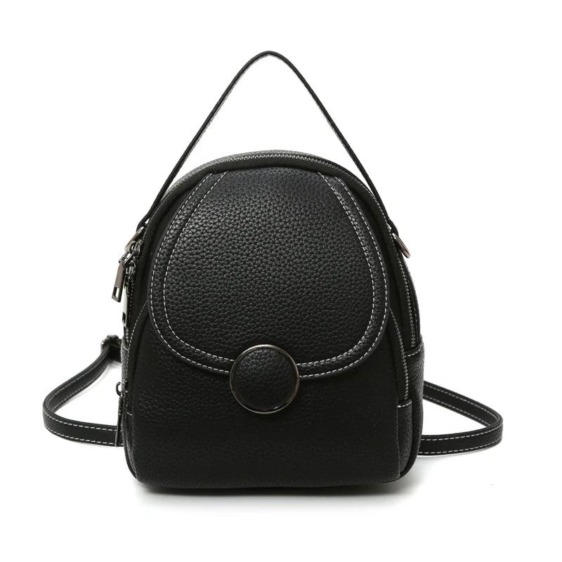 Women Leather Backpack Mini Soft Touch Small Backpack