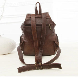 Vintage Leather Backpack Lady Leisure Bag