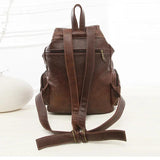 Vintage Leather Backpack Lady Leisure Bag