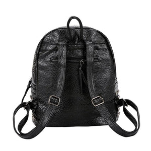 Anti Theft Backpack Rivet Studded School Bag for Women Travel Rucksack