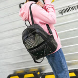 Anti Theft Backpack Rivet Studded School Bag for Women Travel Rucksack
