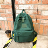 Vintage Green Unisex Backpack Nylon School Bags For Girls