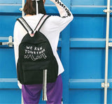 Canvas School Backpack for Women Girls Students Candy Color