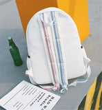 Canvas School Backpack for Women Girls Students Candy Color