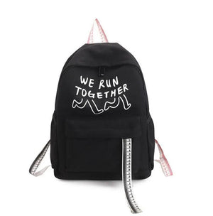 Canvas School Backpack for Women Girls Students Candy Color