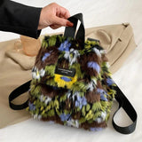 Fur Women's Backpack Hobos School Bag Versatile Travel Bag