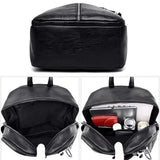 Vintage PU Leather Travel Women Shopping Backpack Large Capacity