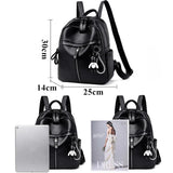 Vintage PU Leather Travel Women Shopping Backpack Large Capacity