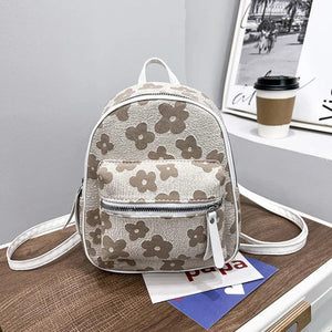 INS Mini Women Backpacks Nylon Female Bag Flower Printing Small Feminina