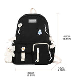 Nylon School Bag for Girls Large Capacity Rucksack