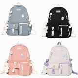 Nylon School Bag for Girls Large Capacity Rucksack